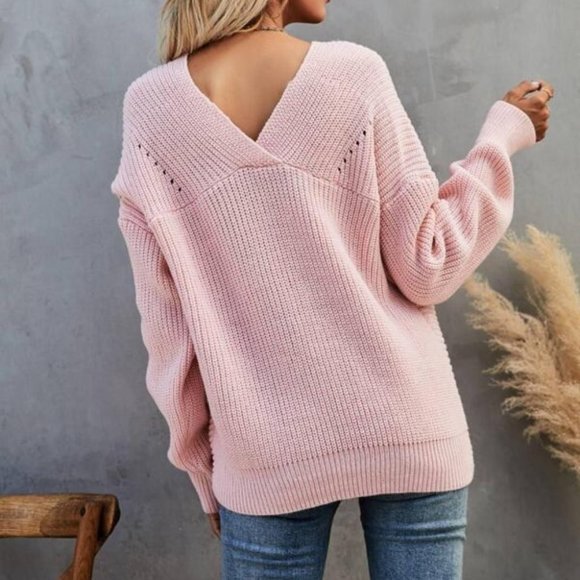 Contemporary Twist front knit sweater pink - Picture 4 of 8